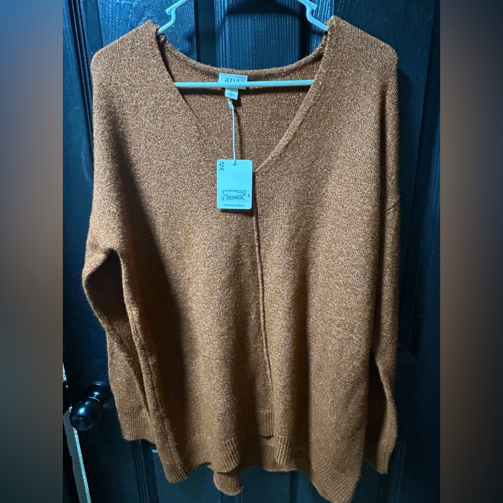 a.n.a Women's Tan V-Neck Sweater